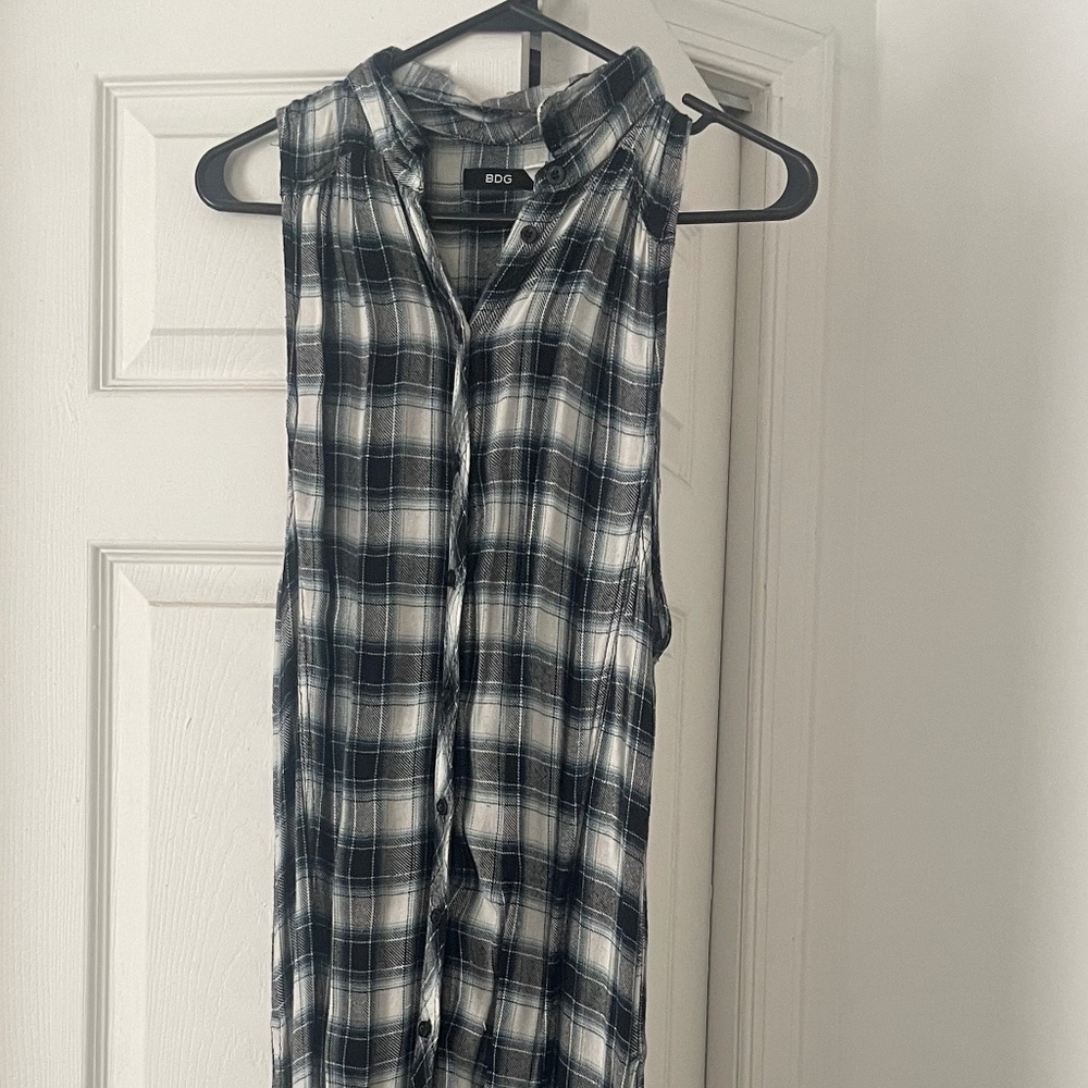 BDG Long Flannel Vest